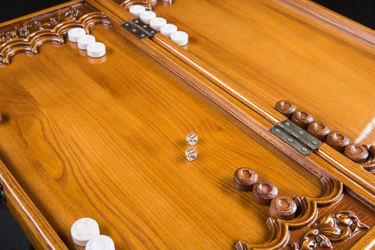 wooden backgammon outdoor board