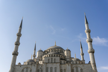 Fototapeta na wymiar Sultan Ahmet Mosque Exterior, Istanbul, Turkey