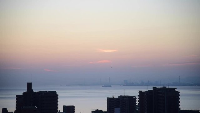 sunset at the beach of Beppu Oita, Fukuoka, Japan