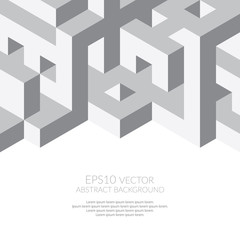 Abstract background in isometric style. Build of three-dimensional shapes.