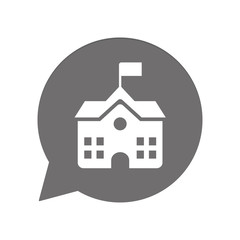 Graue Sprechblase rund - Rathaus Gebäude