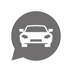 Graue Sprechblase rund - Auto - Sportwagen