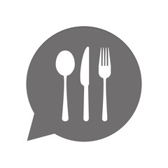 Graue Sprechblase rund - Essen - Restaurant