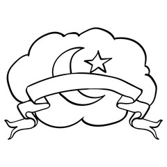 sg171005-Cartoon Islam religious Crescent star-Vector Sketch