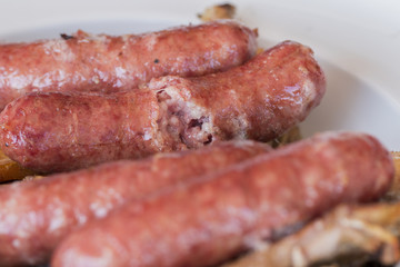 Grilled italian sausages.