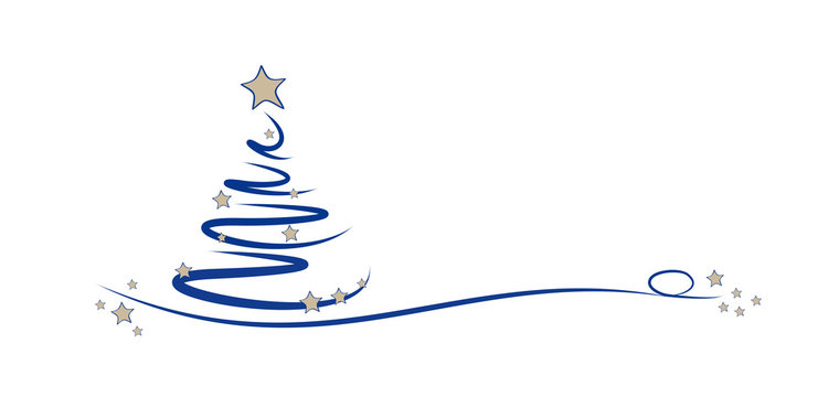 tannenbaum - blau - scribble