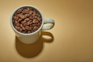Cup of coffee beans