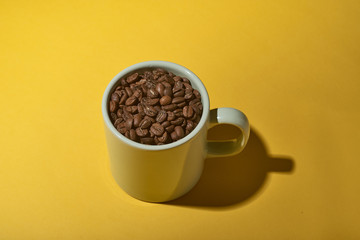 Cup of coffee beans