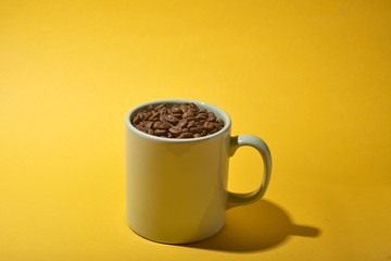 Cup of coffee beans