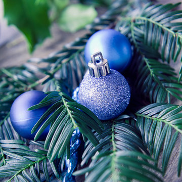 Blue frozen silver Christmas decorations