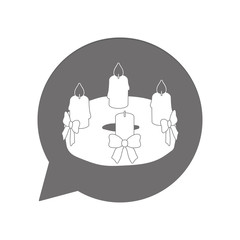 Graue Sprechblase rund - Adventskranz - dritter Advent