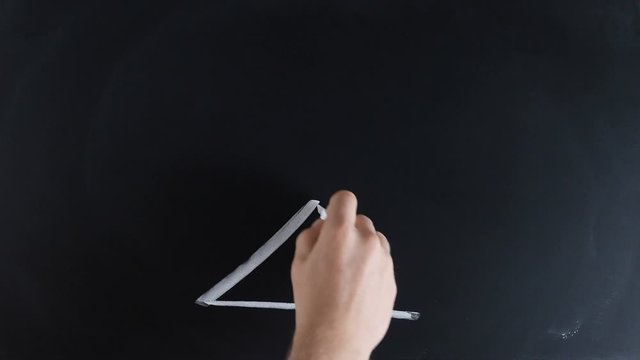Man hand draws an illustration of scales. Balance between percentages.