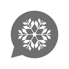 Fototapeta premium Graue Sprechblase rund - Winter - Schneeflocke