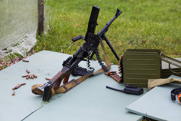 The discharged weapon after firing on a military educational shooting range
