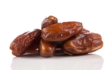 Dates fruits isolated on white background