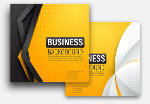 Set of Yellow Square Presentation Layouts