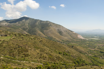 Landscape of Massico Mountain from the side of Petrino Mountain in Mondragone - Italy