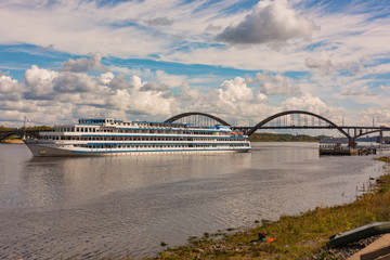 Fototapeta premium Passenger ship on the Volga