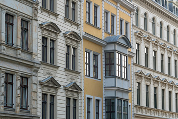 Historische Bauten. Fassade in Leipzig