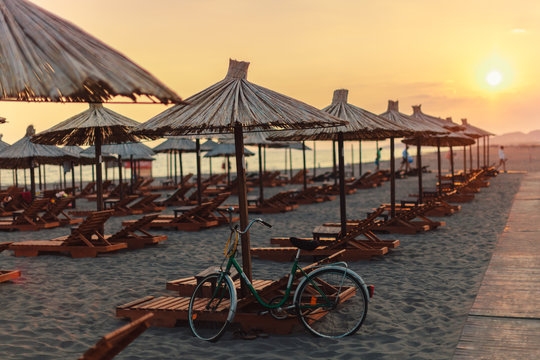 Mediterranean beach sunset