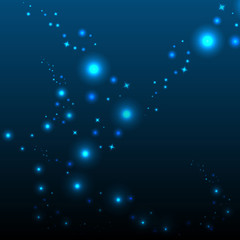 Abstract blue background with lights and stars. Vector eps10 illustration