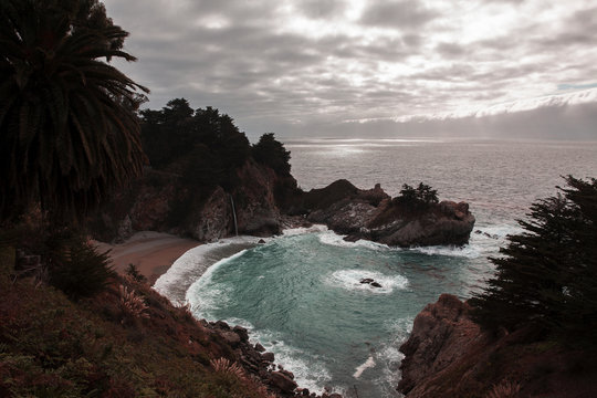 Scenic view of Big Sur at dusk