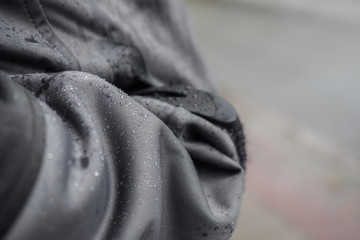 Waterproof jacket with rain drops