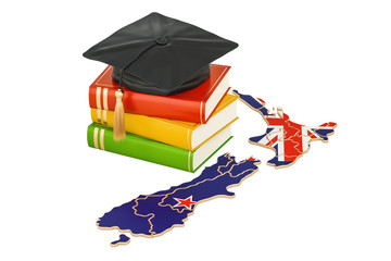 Education in New Zealand concept, 3D rendering