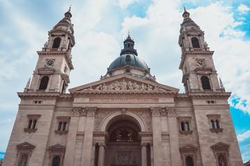 Fototapeta na wymiar Close up view of St. Stephen's Basilica Budapest, Hungary