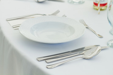 table setting with forks