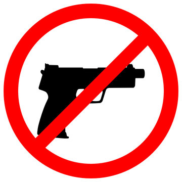 sign forbidden weapons - no gun - american gun