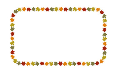 Autumn leaves frame element, vector