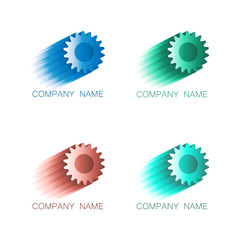Logo symbols cogwheel in colors, vector