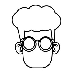 Cute boy with glasses cartoon icon vector illustration graphic design