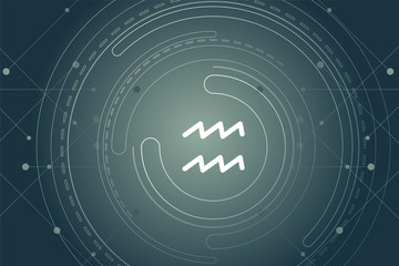 modernes Wallpaper mit Sternzeichen - Wassermann