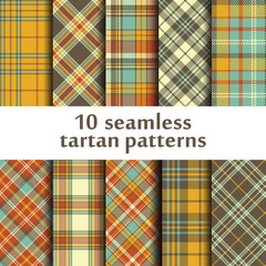 Set of 10 seamless tartan pattern