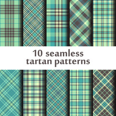 Set of 10 seamless tartan pattern