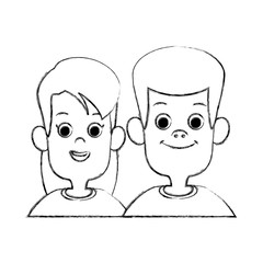 Kids friends cartoon icon vector illustration graphic design