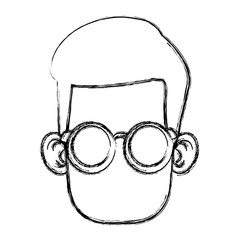 Cute boy with glasses cartoon icon vector illustration graphic design