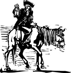 Fototapeta na wymiar Colonial Horseman with Lamp