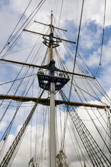Fototapeta premium Mast of the Dunbrody Famine Ship, New Ross, County Wexford
