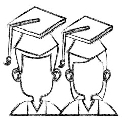 Students in graduation icon vector illustration graphic design