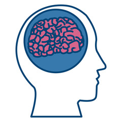 Human brain silhouette icon vector illustration graphic design