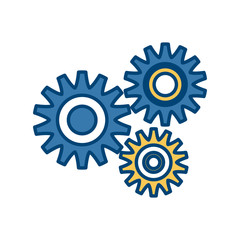 Gears machinery pieces icon vector illustration graphic design