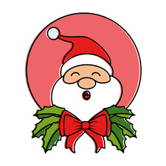 cute santa claus with bow character