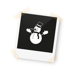 eingeklebtes Foto - Schneemann