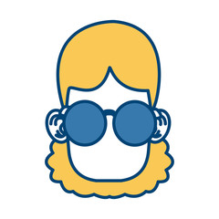 Cute girl with glasses cartoon icon vector illustration graphic design