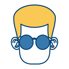 Cute boy with glasses cartoon icon vector illustration graphic design