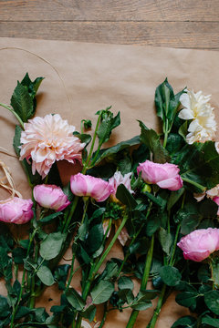 Bunch of garden roses & delilahs