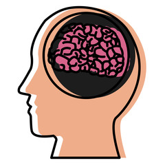Human brain silhouette icon vector illustration graphic design